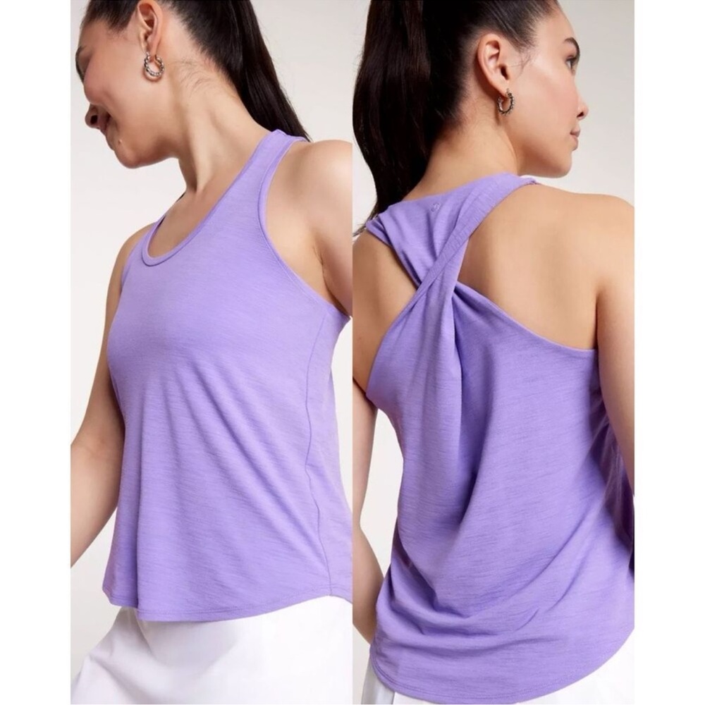 Calia Purple Women's Twist Workout Top, Sz Large